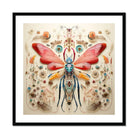 Blue Ball Damselfly - Alien Species Taxonomy Art Print, Symmetrical Insect Ornate Red Wings Blue Metallic Body