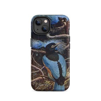 Blue Bird of Paradise - Henry Johnston Iphone Case, 14 / Matte, Phone Case Bird Art