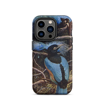 Blue Bird of Paradise - Henry Johnston Iphone Case, 14 Pro / Matte, Phone Case Bird Illustration