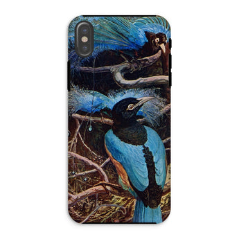 Blue Bird of Paradise - Henry Johnston Iphone Case, Xs / Matte, Phone Case Colorful Painting Blue Bird Perched Branch