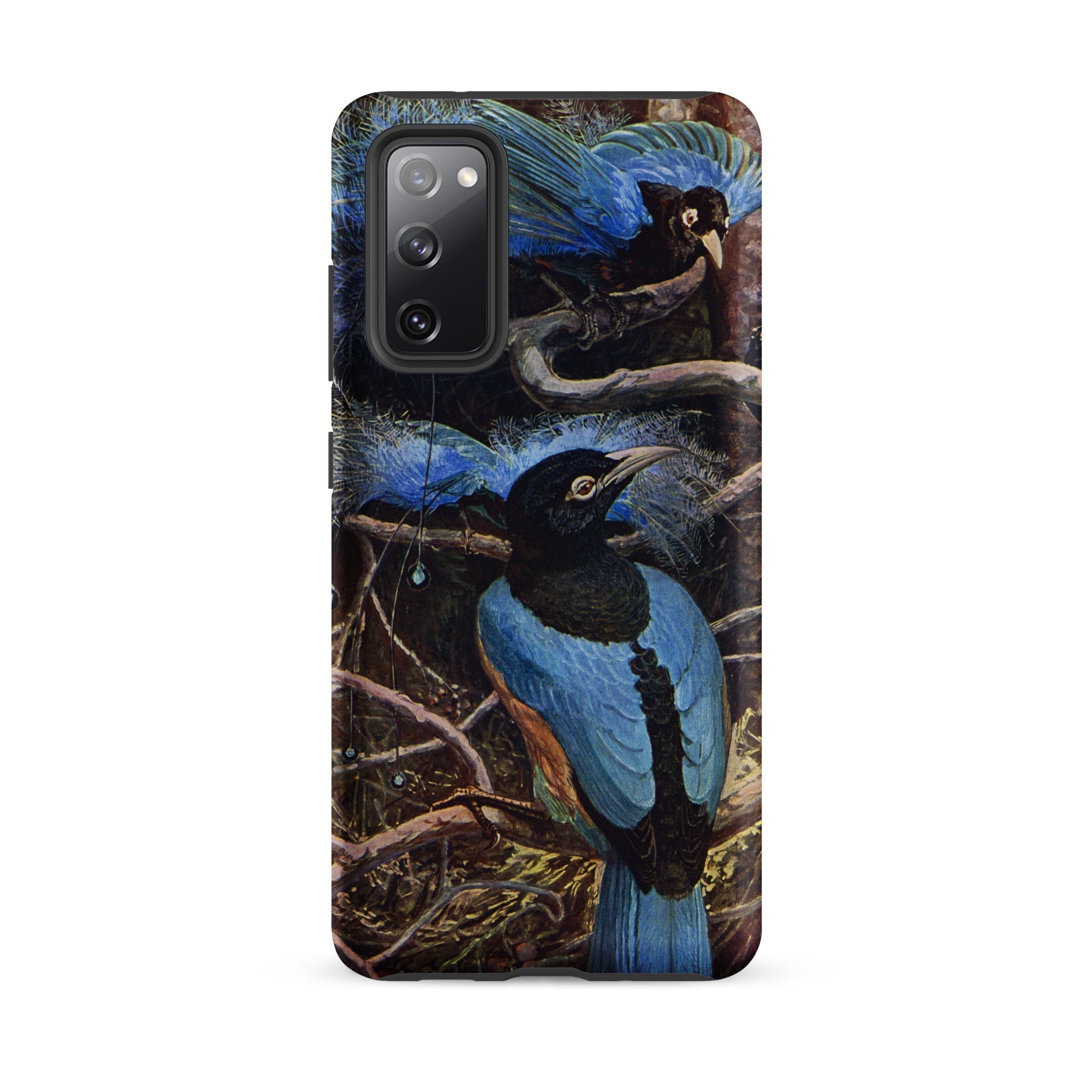 Blue Bird of Paradise Henry Johnston Samsung Case, Galaxy S20 Fe / Matte, Blue Black Bird Themed Phone Case
