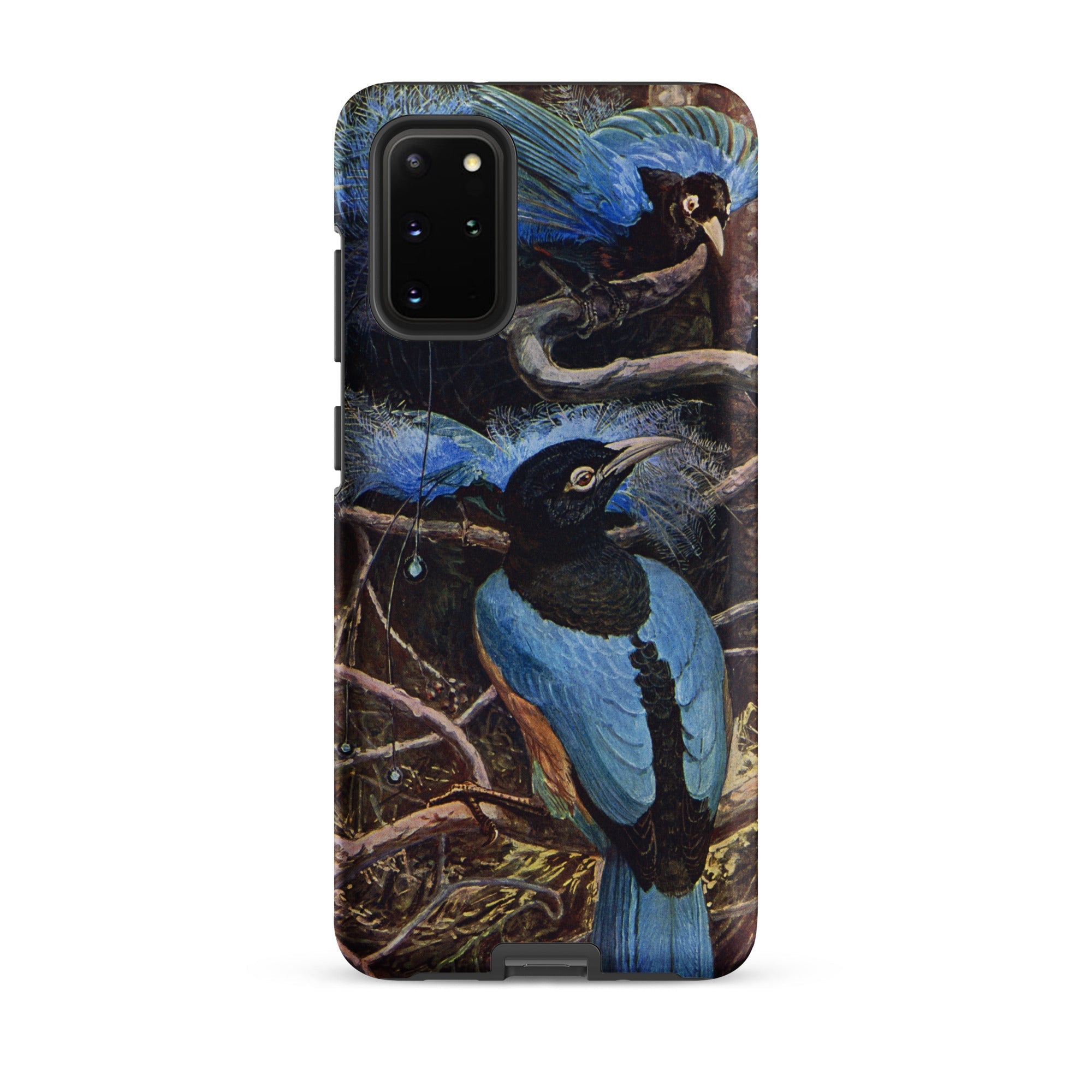 Blue Bird of Paradise Henry Johnston Samsung Case, Galaxy S20 Plus / Matte, Smartphone Case Vibrant Blue Bird Illustration