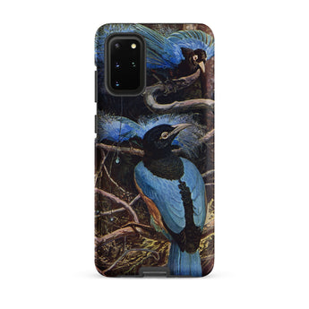 Blue Bird of Paradise - Henry Johnston Samsung Case, Galaxy S20 Plus / Matte, Smartphone Case Vibrant Blue Bird Illustration