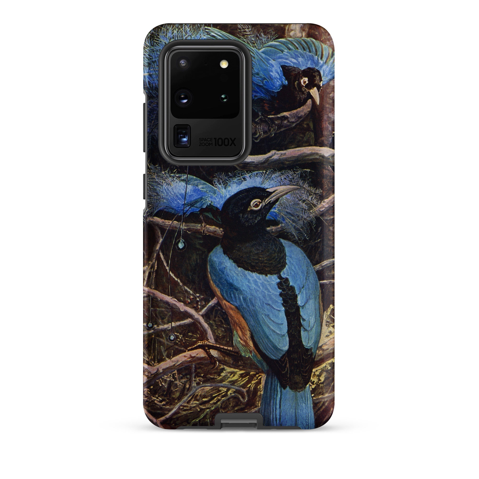 Blue Bird of Paradise Henry Johnston Samsung Case, Galaxy S20 Ultra / Matte, Smartphone Case Vibrant Blue Bird Design