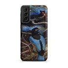 Blue Bird of Paradise Henry Johnston Samsung Case, Galaxy S21 Plus / Matte, Phone Case Artistic Depiction Two Blue Birds Dark
