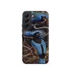 Blue Bird of Paradise Henry Johnston Samsung Case, Galaxy S22 / Matte, Smartphone Case Vibrant Illustration Two Blue Birds Perched