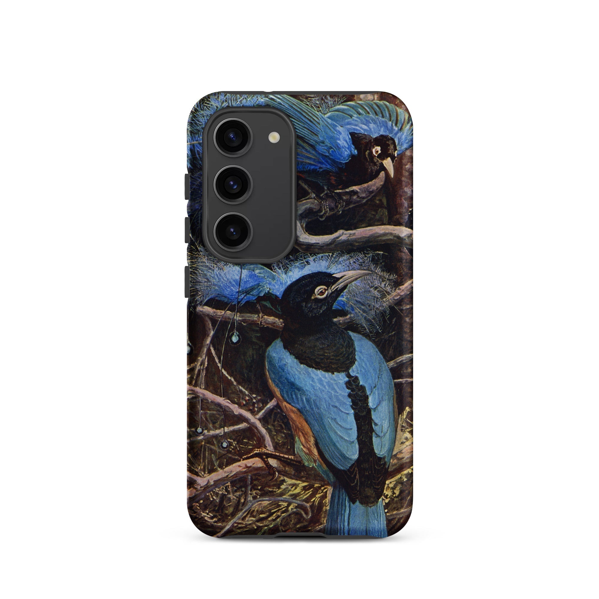 Blue Bird of Paradise Henry Johnston Samsung Case, Galaxy S23 / Matte, Blue Bird Themed Smartphone Case Two Birds Paradise
