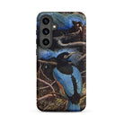 Blue Bird of Paradise Henry Johnston Samsung Case, Galaxy S24 Plus / Matte, Black Phone Case Vibrant Blue Bird Illustration