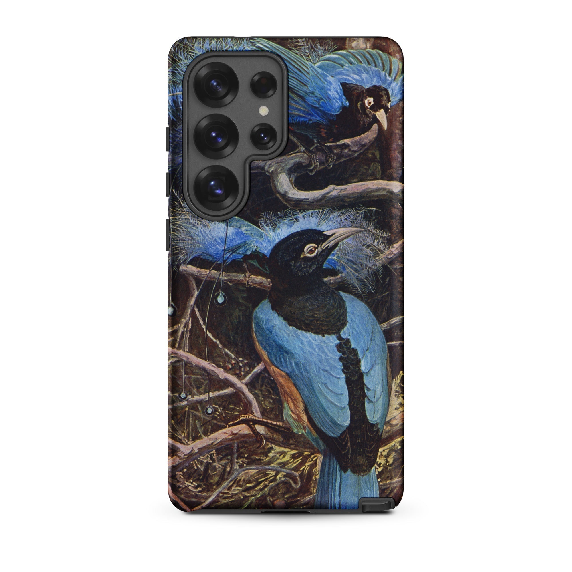Blue Bird of Paradise Henry Johnston Samsung Case, Galaxy S25 Ultra / Matte, Smartphone Case Vibrant Blue Bird Painting