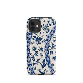 Blue Birds & Florals - Owen Jones Chinoiserie Iphone Case, 12 Mini / Matte, Floral Patterned Phone Case