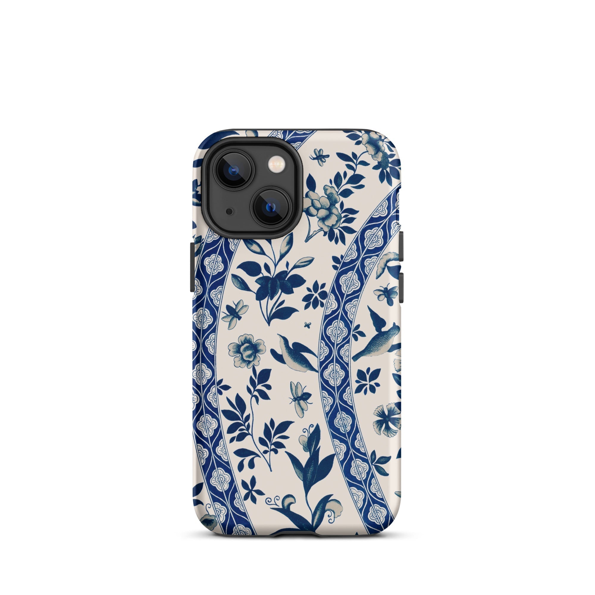 Blue Birds & Florals Owen Jones Chinoiserie Iphone Case, 13 Mini / Matte, Floral Patterned Phone Case