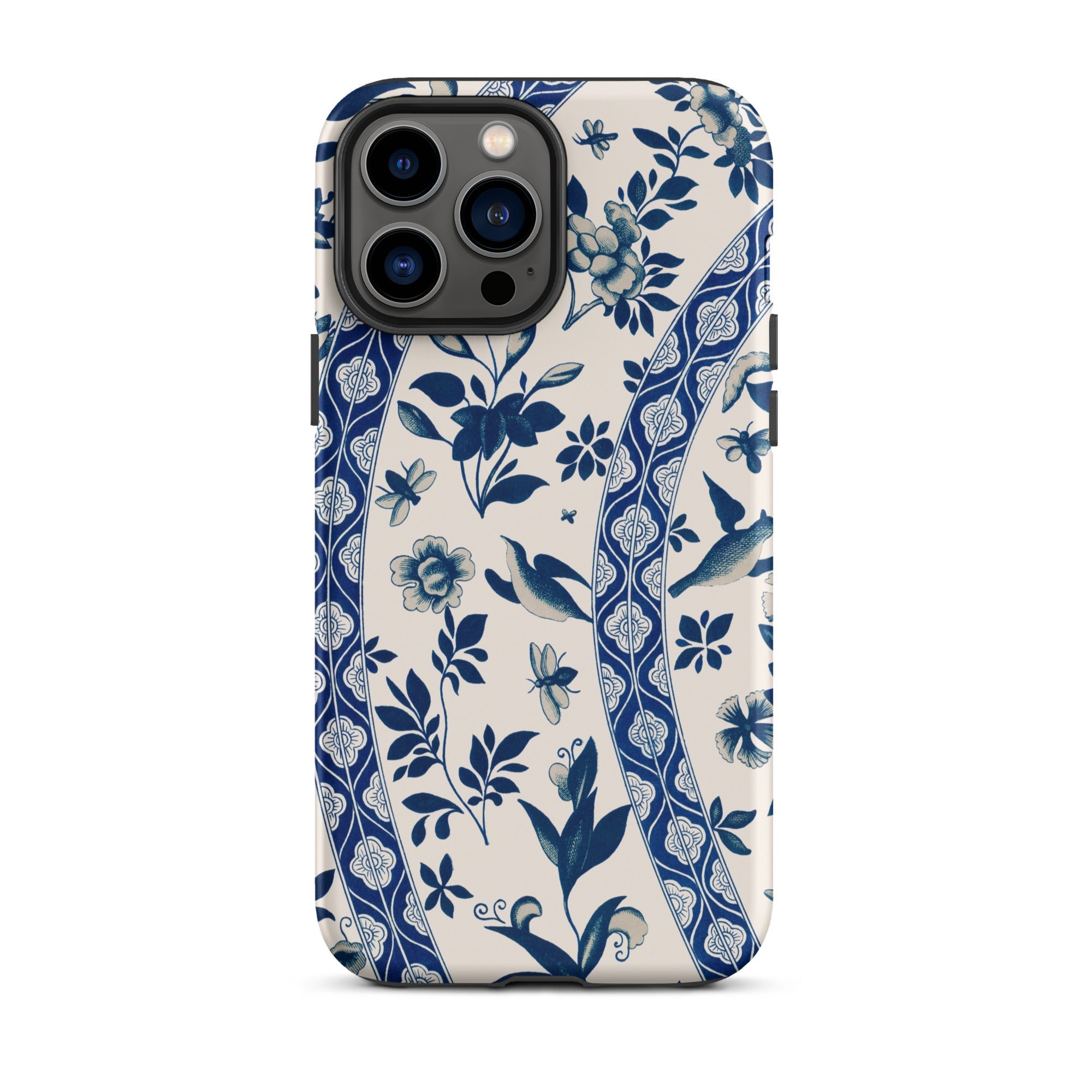 Blue Birds & Florals Owen Jones Chinoiserie Iphone Case, 13 Pro Max / Matte, Floral Patterned Phone Case