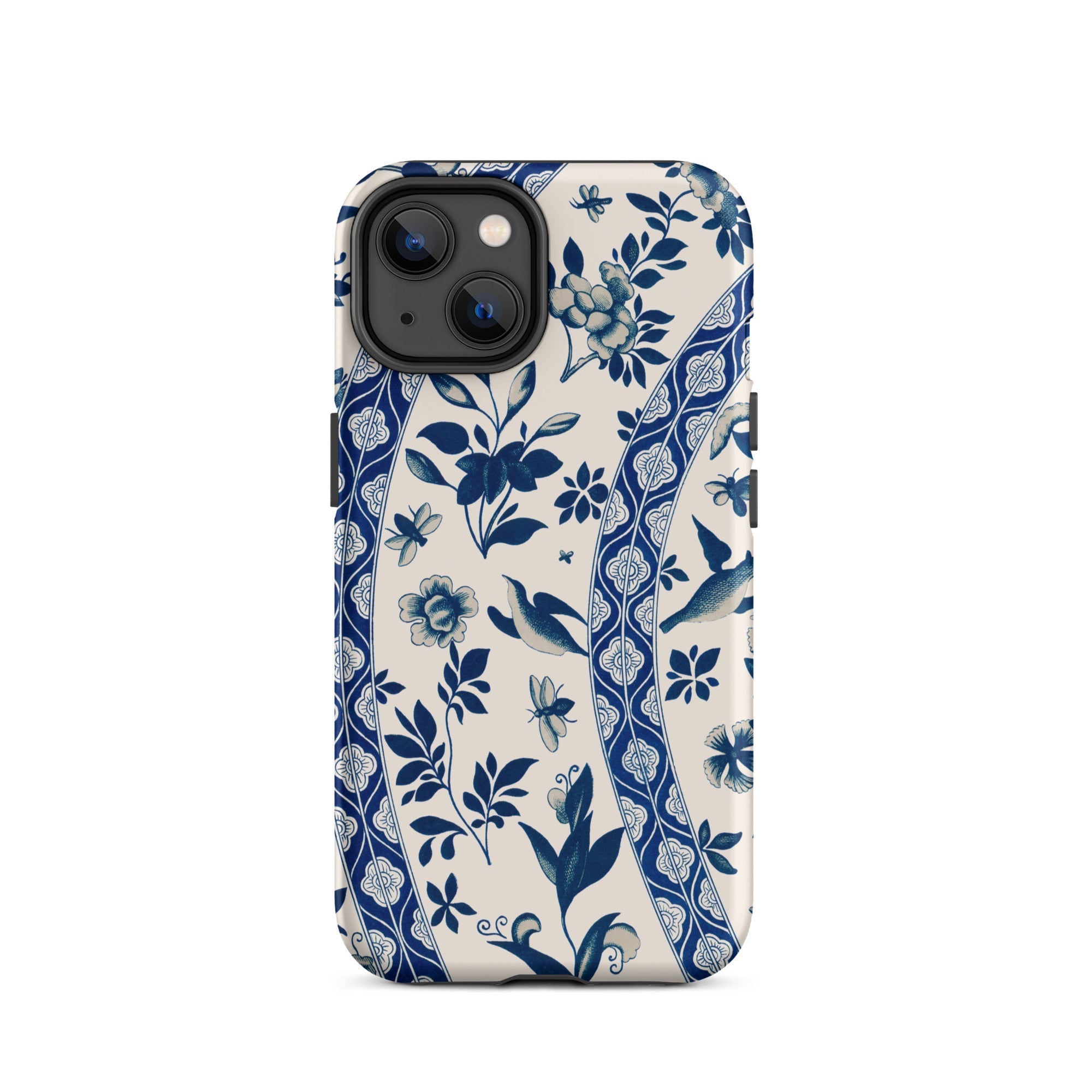 Blue Birds & Florals Owen Jones Chinoiserie Iphone Case, 14 / Matte, Floral Patterned Phone Case