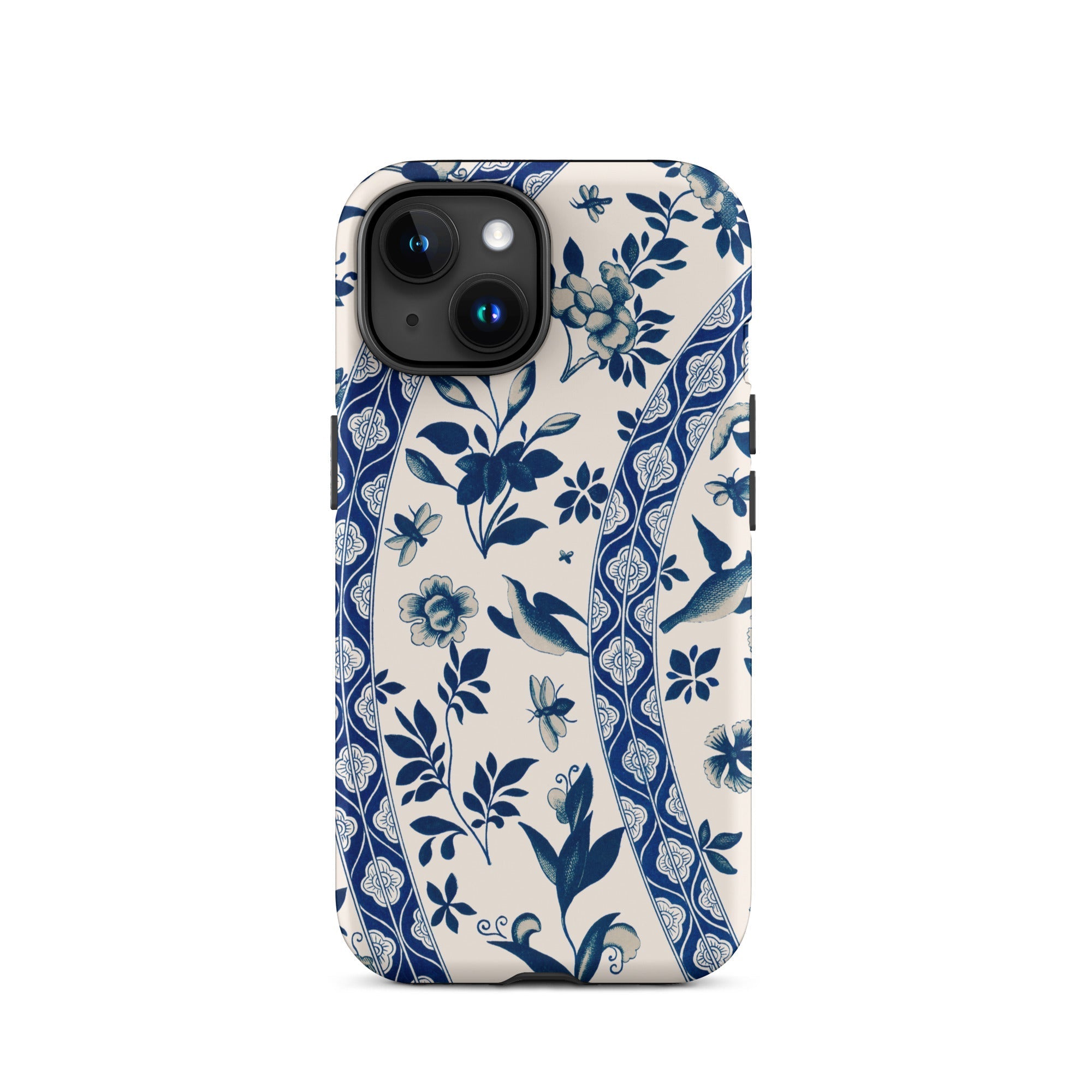 Blue Birds & Florals Owen Jones Chinoiserie Iphone Case, 15 / Matte, Blue White Floral Patterned Phone Case