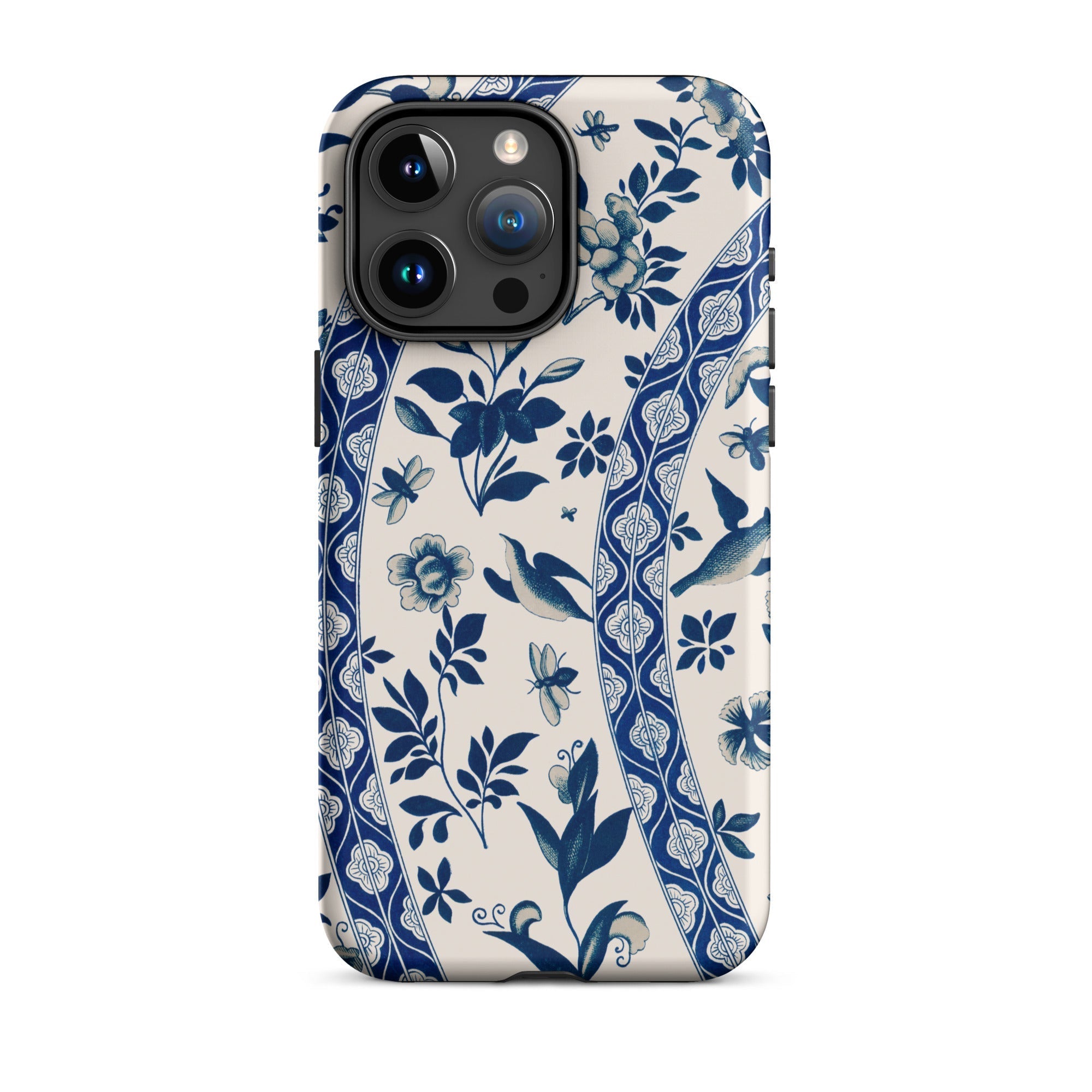 Blue Birds & Florals Owen Jones Chinoiserie Iphone Case, 15 Pro Max / Matte, Blue White Floral Patterned Phone Case