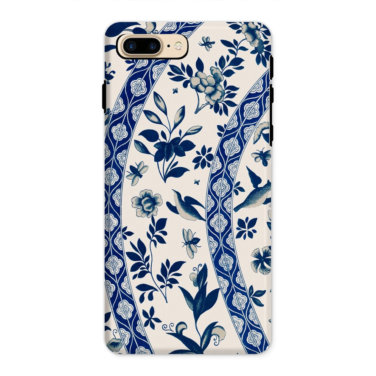 Blue Birds & Florals Owen Jones Chinoiserie Iphone Case, 8 Plus / Matte, Floral Patterned Phone Case Blue White Design Leaves Flowers