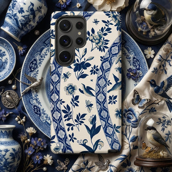 Blue Birds & Florals - Owen Jones Chinoiserie Phone Case, Mobile Cases, Toby Leon