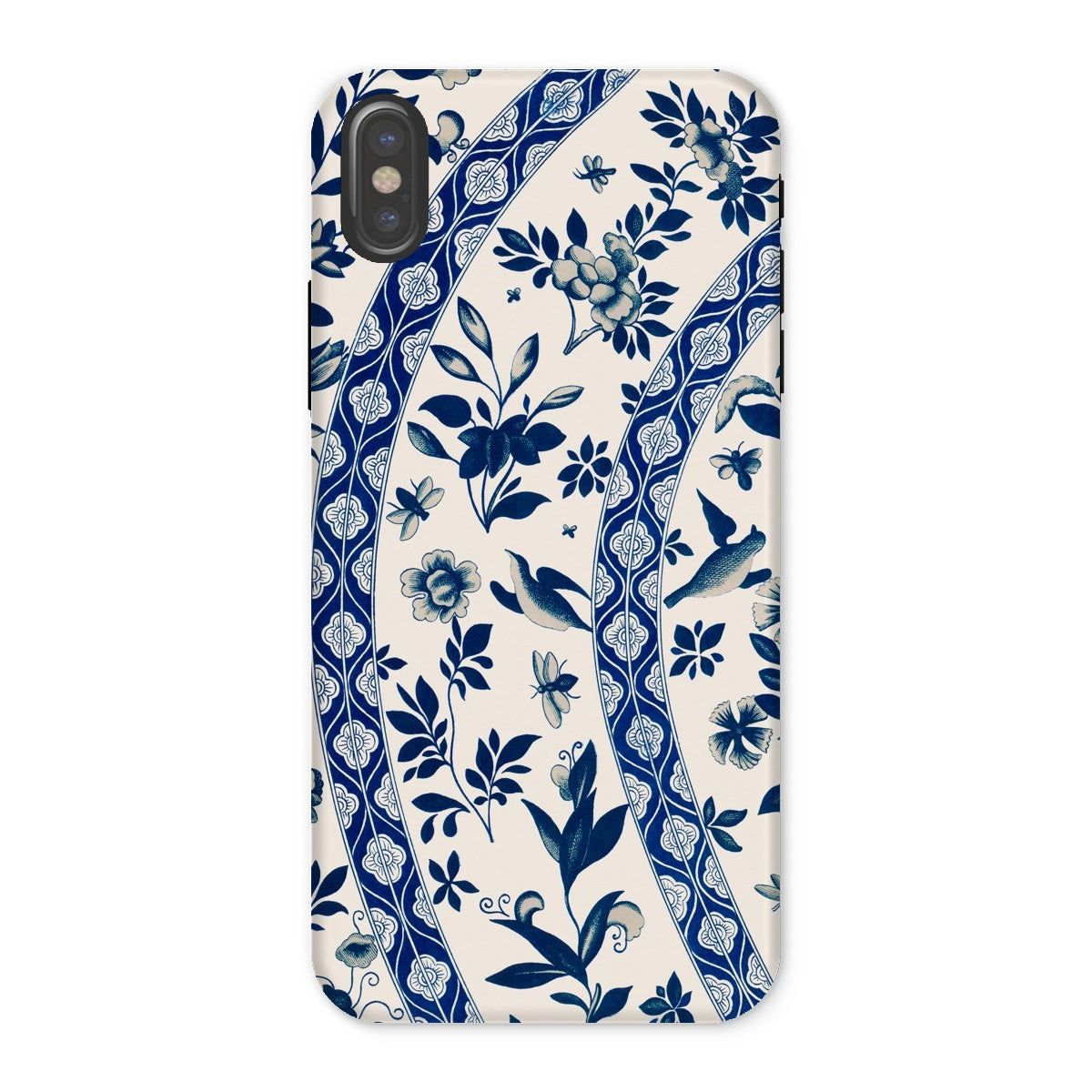 Blue Birds & Florals Owen Jones Chinoiserie Iphone Case, x / Matte, Smartphone Case Blue White Floral Pattern Design