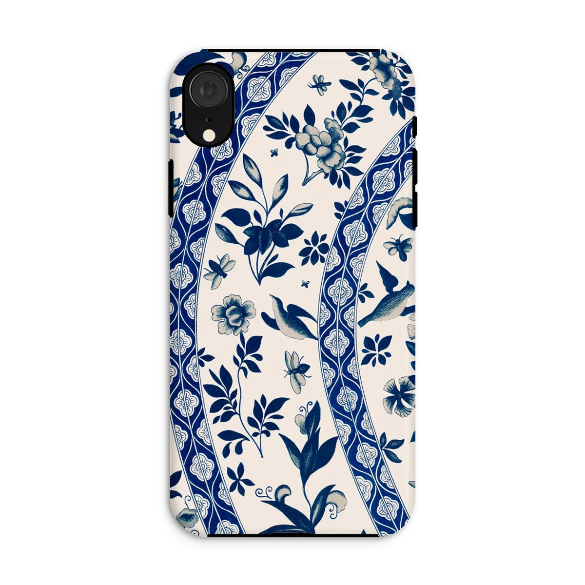 Blue Birds & Florals Owen Jones Chinoiserie Iphone Case, Xr / Matte, Floral Patterned Phone Case Blue White Design Leaves Flowers