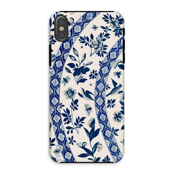 Blue Birds & Florals - Owen Jones Chinoiserie Iphone Case, Xs / Matte, Smartphone Case Blue White Floral Pattern Design