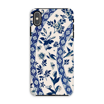 Blue Birds & Florals - Owen Jones Chinoiserie Iphone Case, Xs Max / Matte, Decorative Phone Case Blue White Floral Pattern