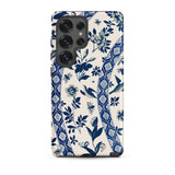 Blue Birds & Florals - Owen Jones Chinoiserie Phone Case Samsung Galaxy S25 Ultra / Matte Blue Cream Floral-patterned Phone Case Intricate