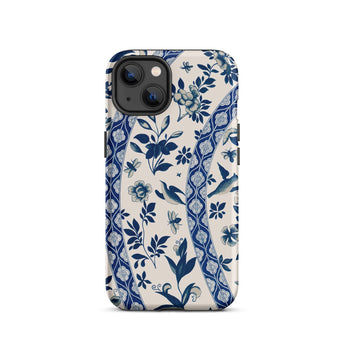 Blue Birds & Florals - Owen Jones Chinoiserie Phone Case Iphone 13 / Matte Floral Patterned Phone Case Owen Jones Chinoiserie, Chinoiserie