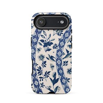 Blue Birds & Florals - Owen Jones Chinoiserie Phone Case Iphone 17 Air / Matte Blue White Floral Phone Case Intricate Design Made Owen