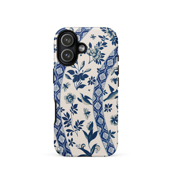 Blue Birds & Florals - Owen Jones Chinoiserie Phone Case Iphone 17 / Matte Blue White Floral Phone Case Intricate Patterns Durable Owen