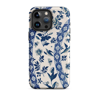 Blue Birds & Florals - Owen Jones Chinoiserie Phone Case Iphone 15 Pro Max / Matte Blue White Floral Patterned Phone Case Owen Jones