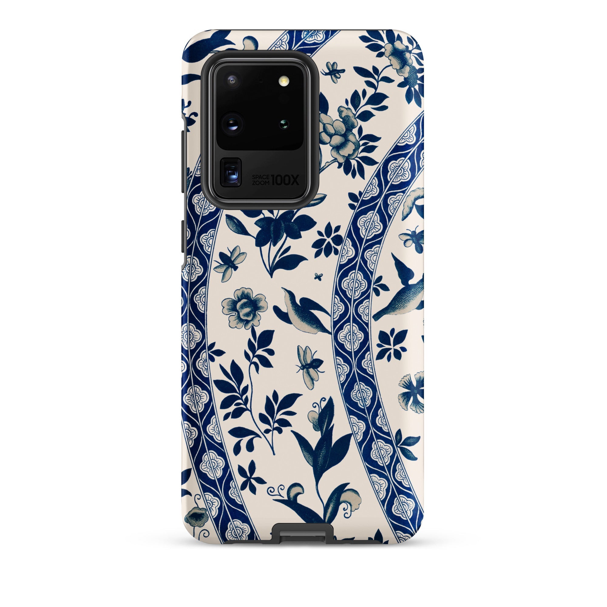 Blue Birds & Florals Owen Jones Chinoiserie Samsung Case, Galaxy S20 Ultra / Matte, White Phone Case Blue Floral Bird Patterns