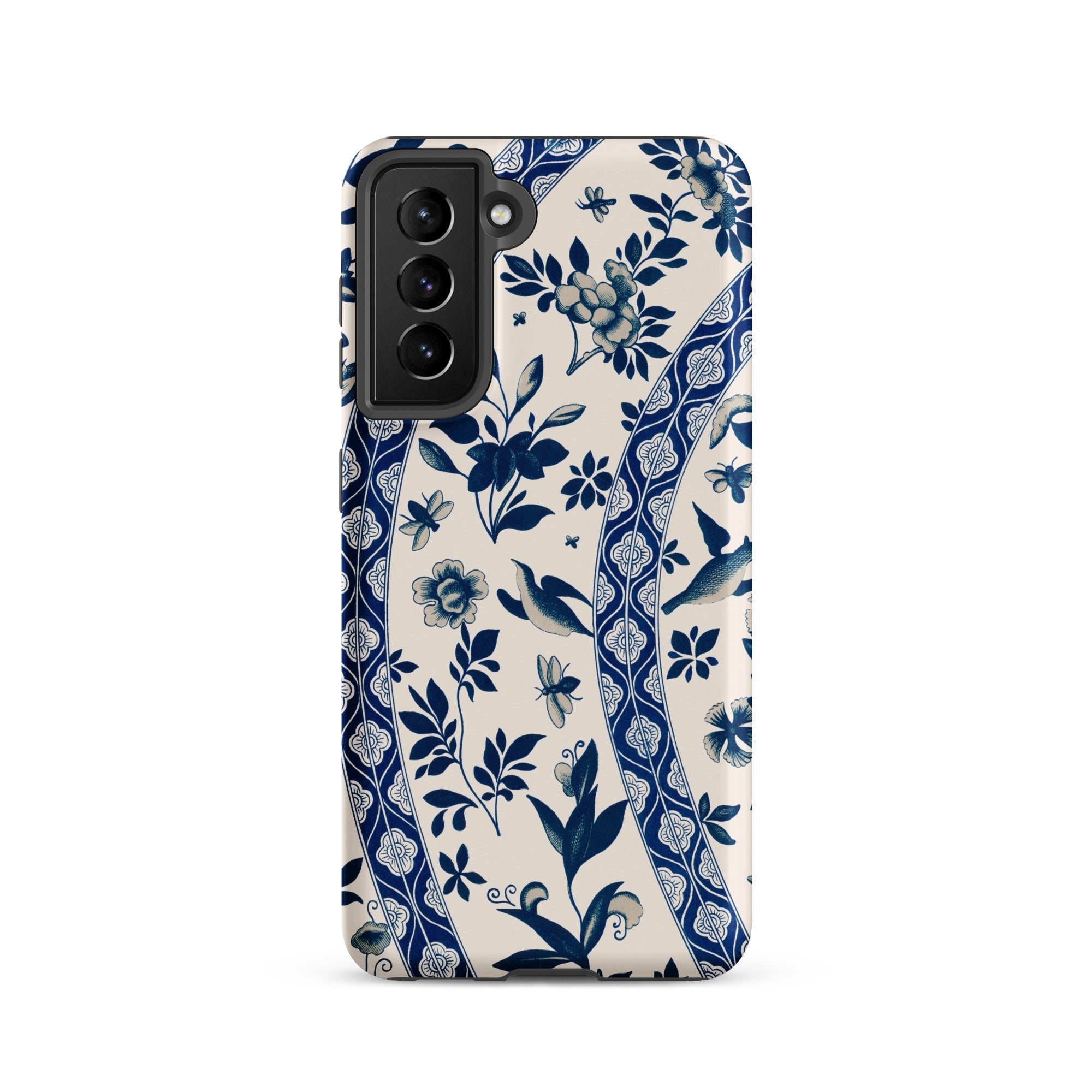 Blue Birds & Florals Owen Jones Chinoiserie Samsung Case, Galaxy S21 / Matte, White Phone Case Blue Floral Bird Pattern