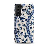 Blue Birds & Florals - Owen Jones Chinoiserie Samsung Case, Galaxy S21 Plus / Matte, White Phone Case Blue Floral Bird Butterfly Pattern