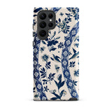 Blue Birds & Florals - Owen Jones Chinoiserie Samsung Case, Galaxy S22 Ultra / Matte, White Phone Case Blue Floral Bird Pattern