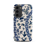 Blue Birds & Florals - Owen Jones Chinoiserie Samsung Case, Galaxy S23 Plus / Matte, Phone Case Blue White Floral Bird Pattern