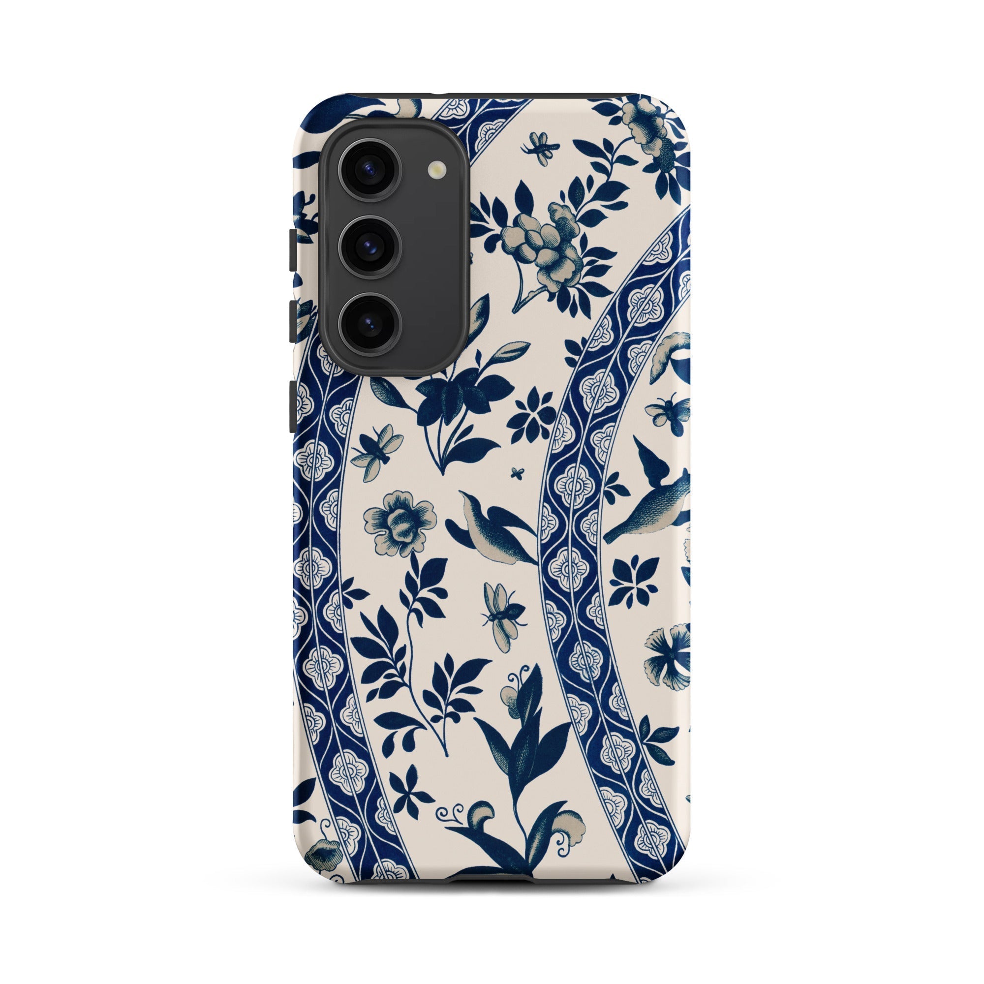 Blue Birds & Florals Owen Jones Chinoiserie Samsung Case, Galaxy S23 Plus / Matte, Phone Case Blue White Floral Bird Pattern