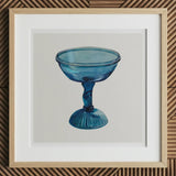 Blue Compote Glass - Edward White 1930s Art Print, 12x12’’ / 31x31cm / Natural Frame / 2’’ Matboard, Framed Print Blue Glass Compote Dish