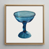Blue Compote Glass - Edward White 1930s Art Print / Canvas Translucent Blue Glass Coupe-style Goblet Fluted Base Ornate Edward White’s
