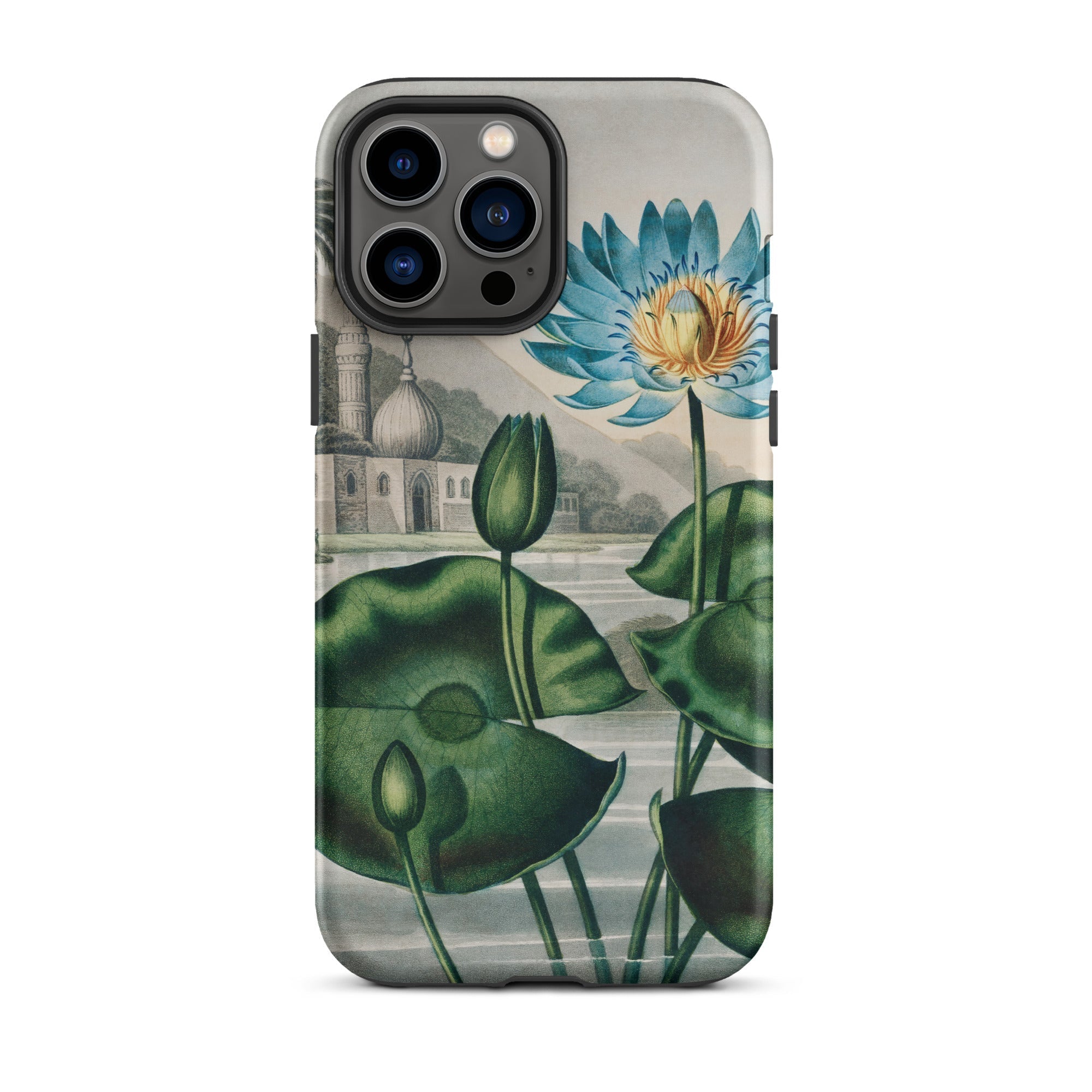 Blue Egyptian Water Lily Robert John Thornton Iphone Case, 13 Pro Max / Matte, Smartphone Case Lotus Design