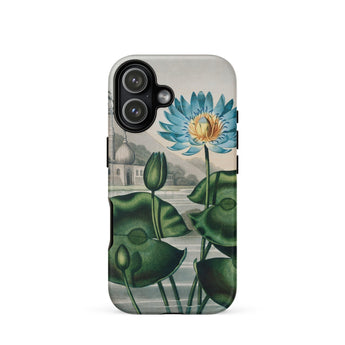 Blue Egyptian Water Lily - Robert John Thornton Phone Case Iphone 17 / Matte Blue Lotus Flower Phone Case Green Leaves White Egyptian Water