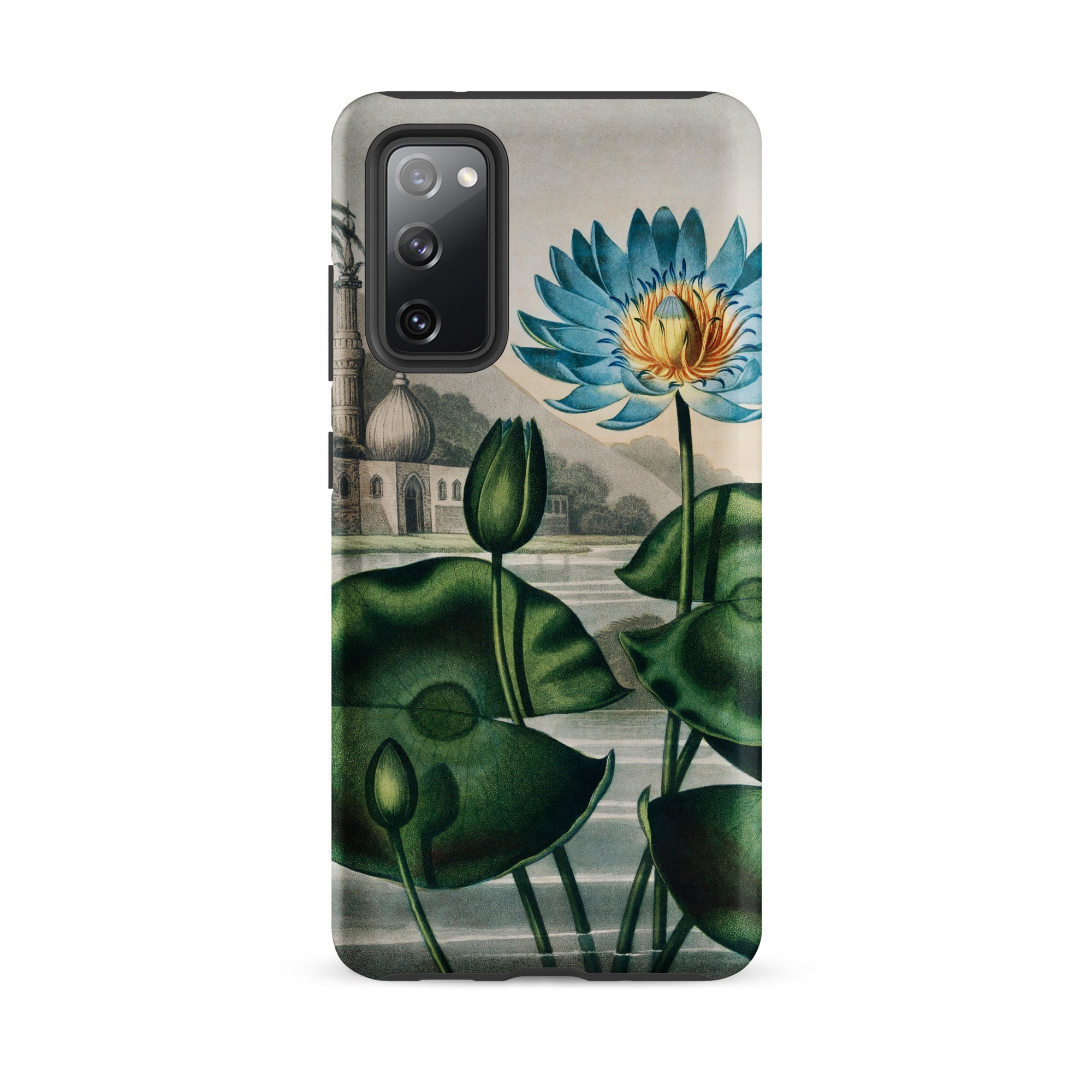 Blue Egyptian Water Lily Robert John Thornton Samsung® Case, Samsung Galaxy S20 Fe / Matte, Phone Case Illustration Blue Water Lilies