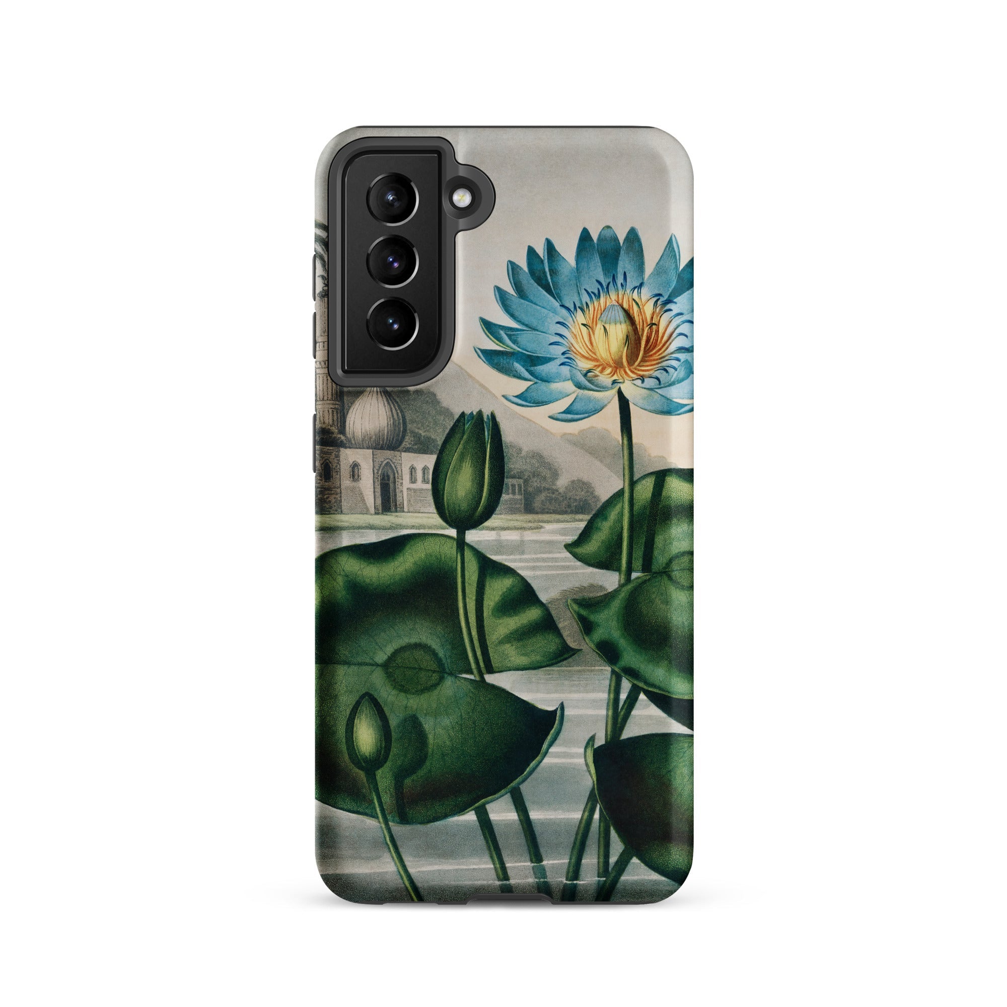 Blue Egyptian Water Lily Robert John Thornton Samsung® Case, Samsung Galaxy S21 / Matte, Smartphone Light Colored Case Blue Yellow Water