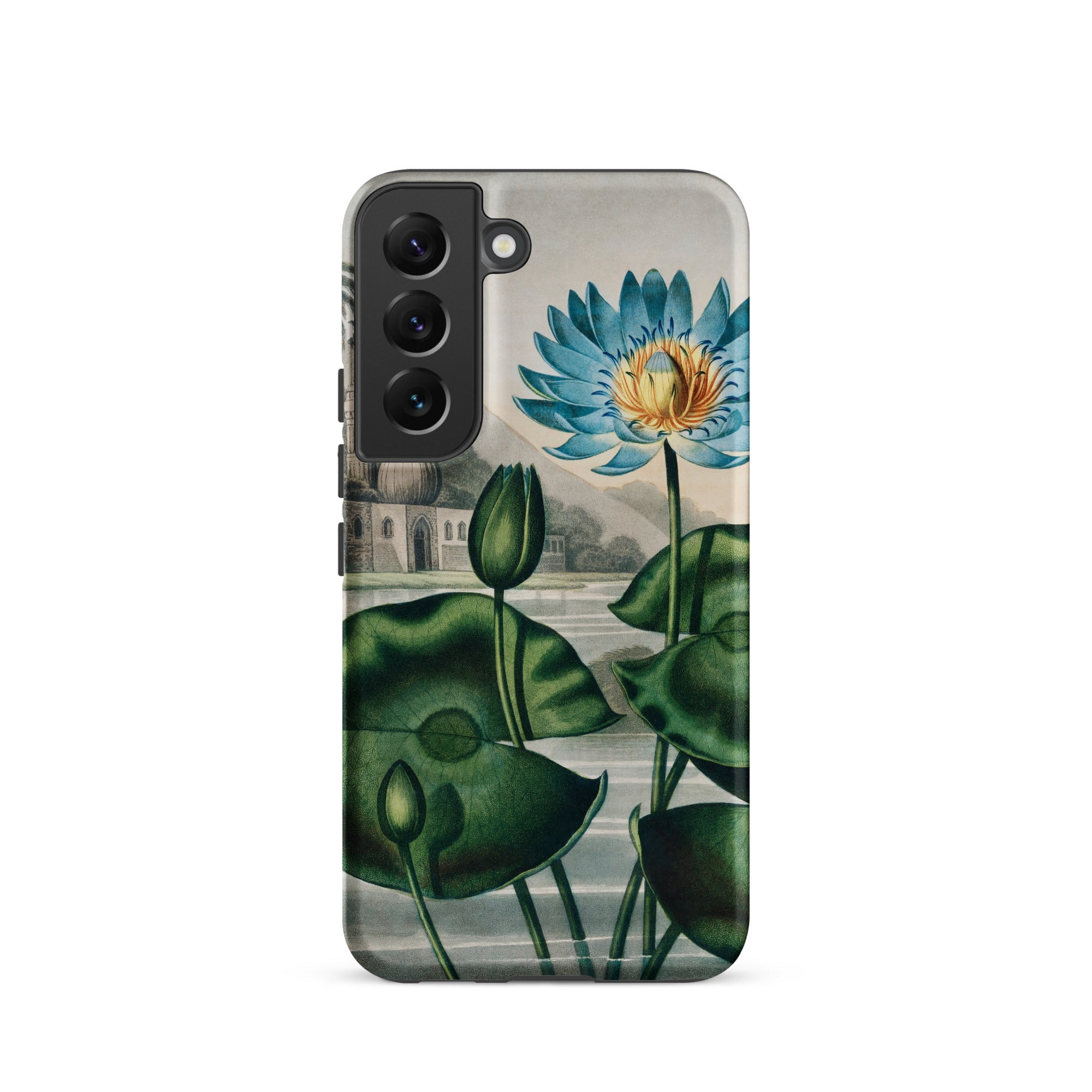 Blue Egyptian Water Lily Robert John Thornton Samsung® Case, Samsung Galaxy S22 / Matte, Smartphone Case Botanical Illustration Blue Water