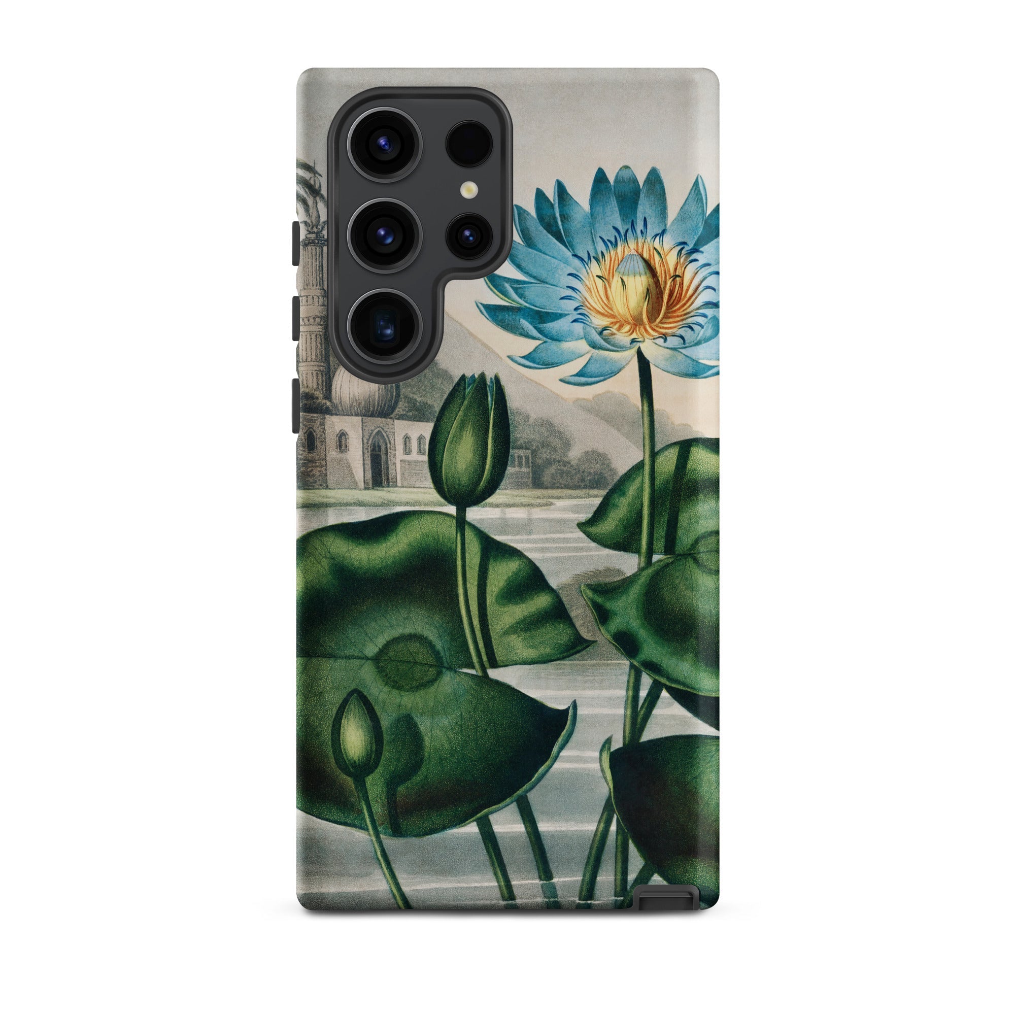Blue Egyptian Water Lily Robert John Thornton Samsung® Case, Samsung Galaxy S23 Ultra / Matte, Smartphone Case Botanical Illustration Blue