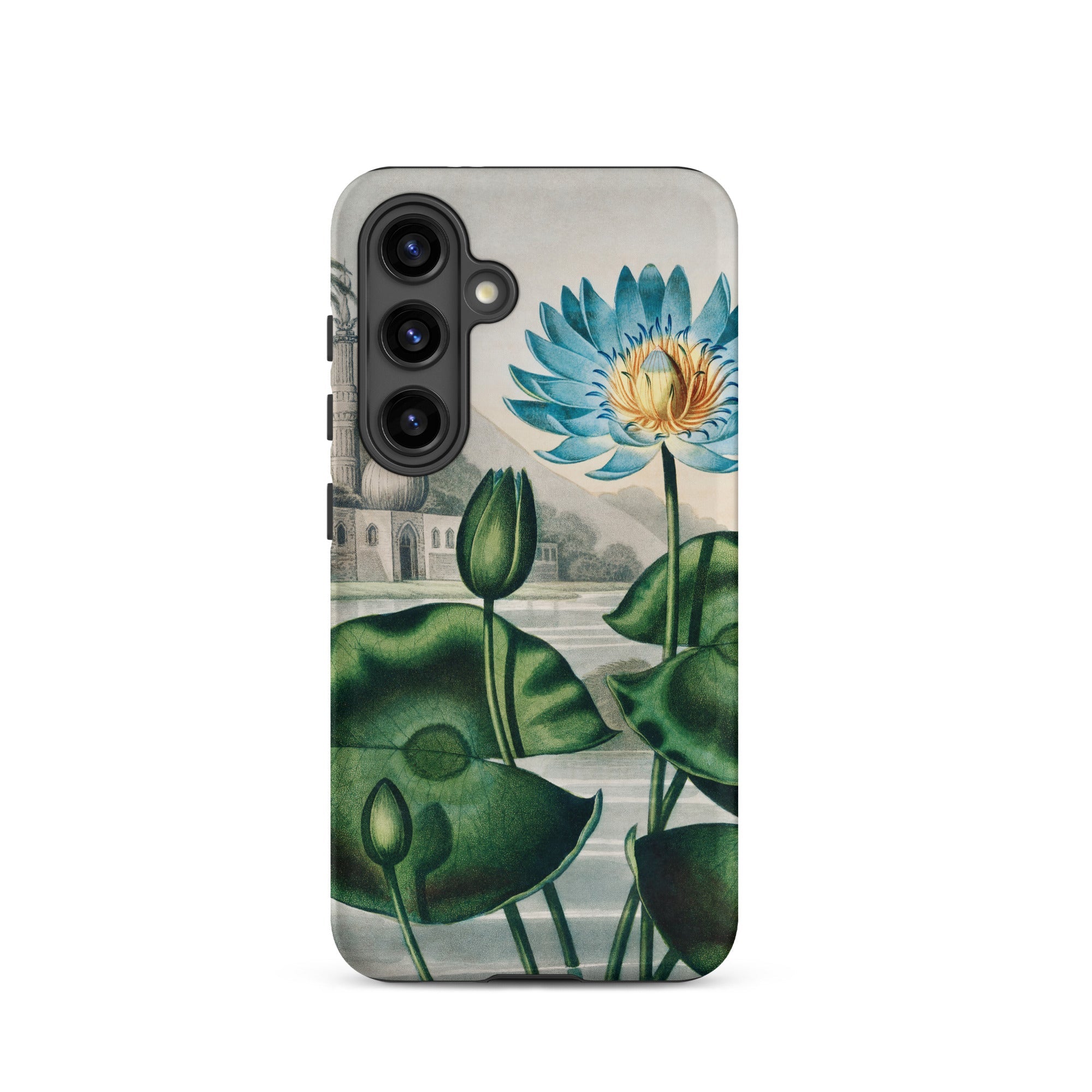 Blue Egyptian Water Lily Robert John Thornton Samsung® Case, Samsung Galaxy S24 / Matte, Smartphone Case Botanical Illustration Blue Water