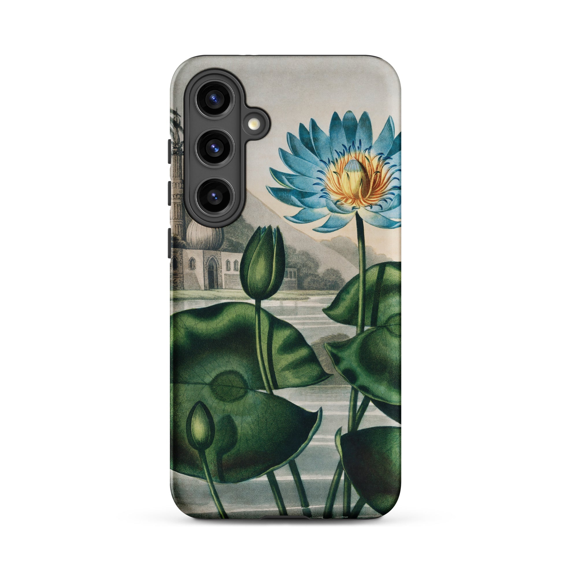Blue Egyptian Water Lily Robert John Thornton Samsung® Case, Samsung Galaxy S24 Plus / Matte, Blue Lotus Flower Design Phone Case