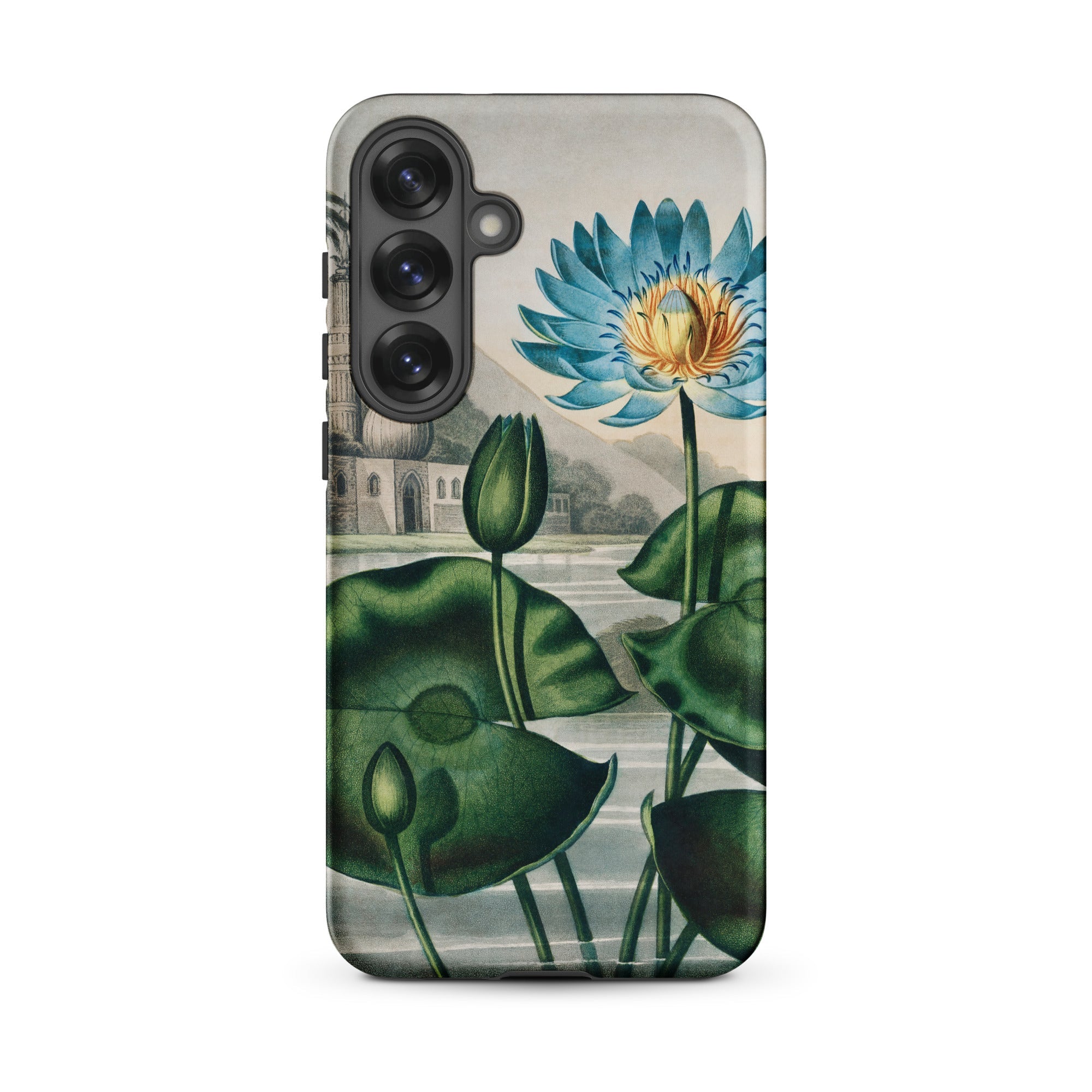 Blue Egyptian Water Lily Robert John Thornton Samsung® Case, Samsung Galaxy S25 Plus / Matte, Smartphone Case Illustration Blue Lotuses