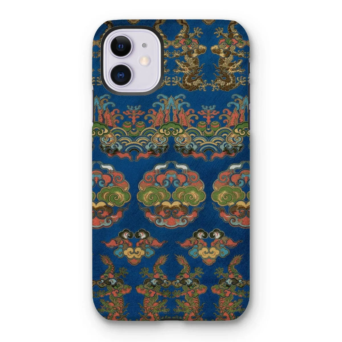 Blue Fan Pattern - G.a. Audsley Iphone Case, 11 / Matte, Decorative Phone Case Ornate Blue Gold Damask Pattern