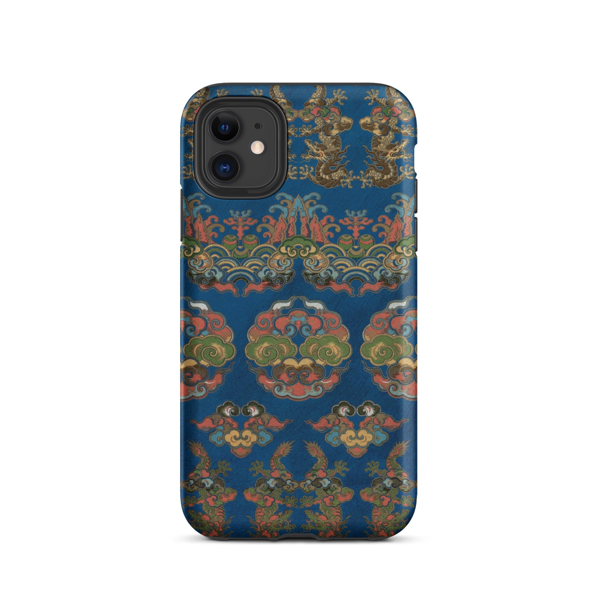 Blue Fan Pattern G.a. Audsley Iphone Case, 11 / Matte, Blue Phone Case Ornate Pattern