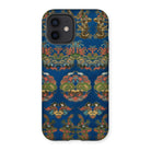 Blue Fan Pattern - G.a. Audsley Iphone Case, 12 / Matte, Phone Case Ornate Asian-inspired Pattern Gold Red Decorative